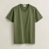 T-shirt de corte justo com decote em V e emblema