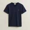 T-shirt de corte justo com decote em V e emblema