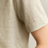T-shirt de linho com decote em V