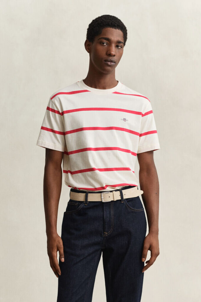 T-shirt às riscas