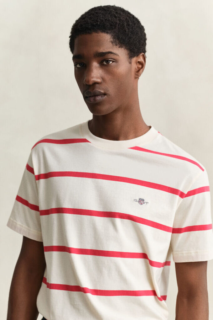 T-shirt às riscas