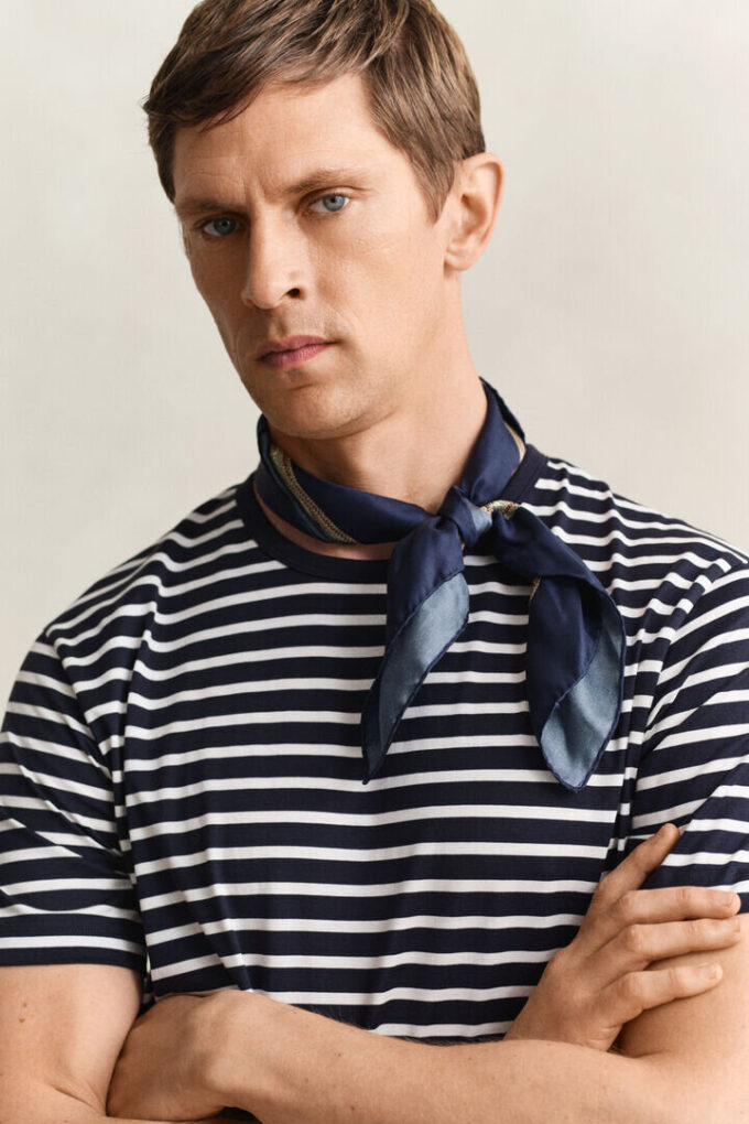 T-shirt às riscas em algodão Pima