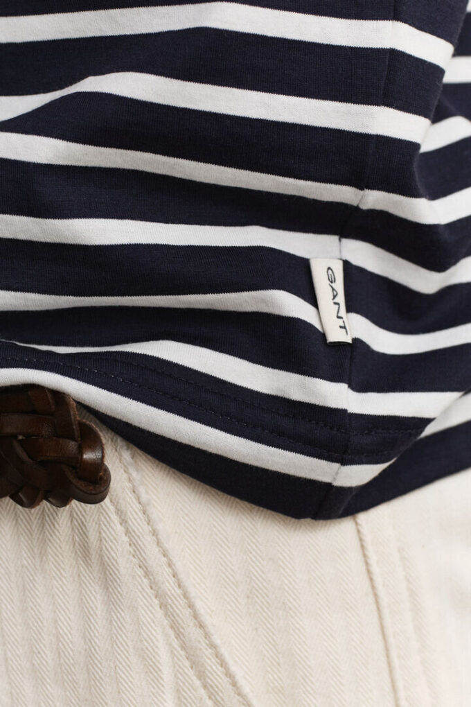 T-shirt às riscas em algodão Pima