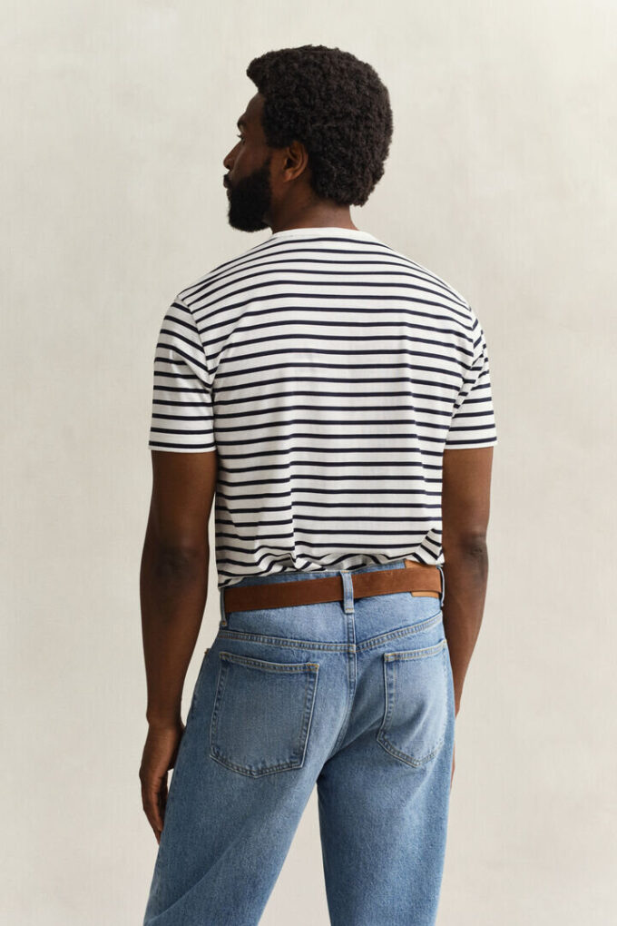 T-shirt às riscas em algodão Pima