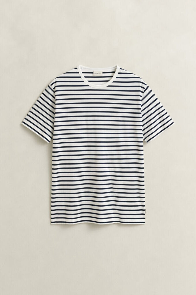 T-shirt às riscas em algodão Pima