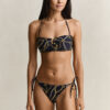 Top de biquíni bandeau com estampado de correntes