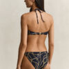 Top de biquíni bandeau com estampado de correntes