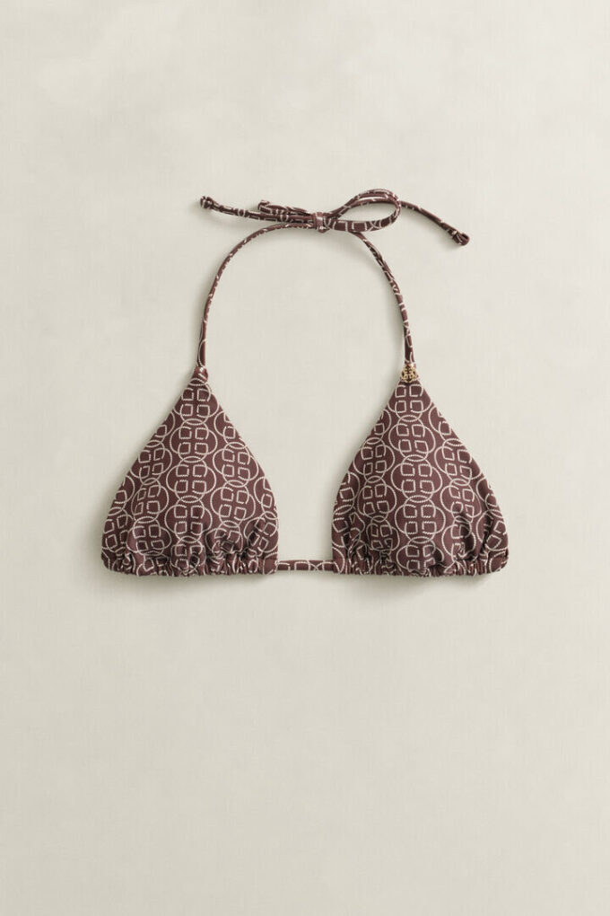 Top de biquíni triangular acolchoado estampado