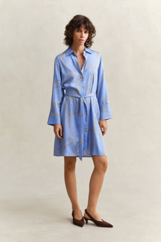 Vestido camisa com cinto