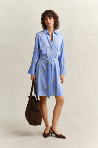 Vestido camisa com cinto