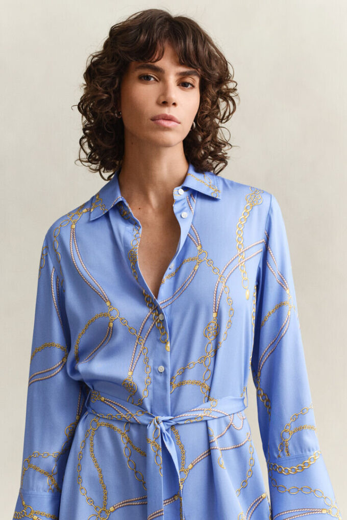 Vestido camisa com cinto