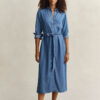 Vestido camisa em chambray