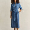Vestido camisa em chambray