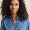Vestido camisa em chambray