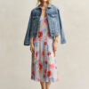 Vestido com alças e padrão floral