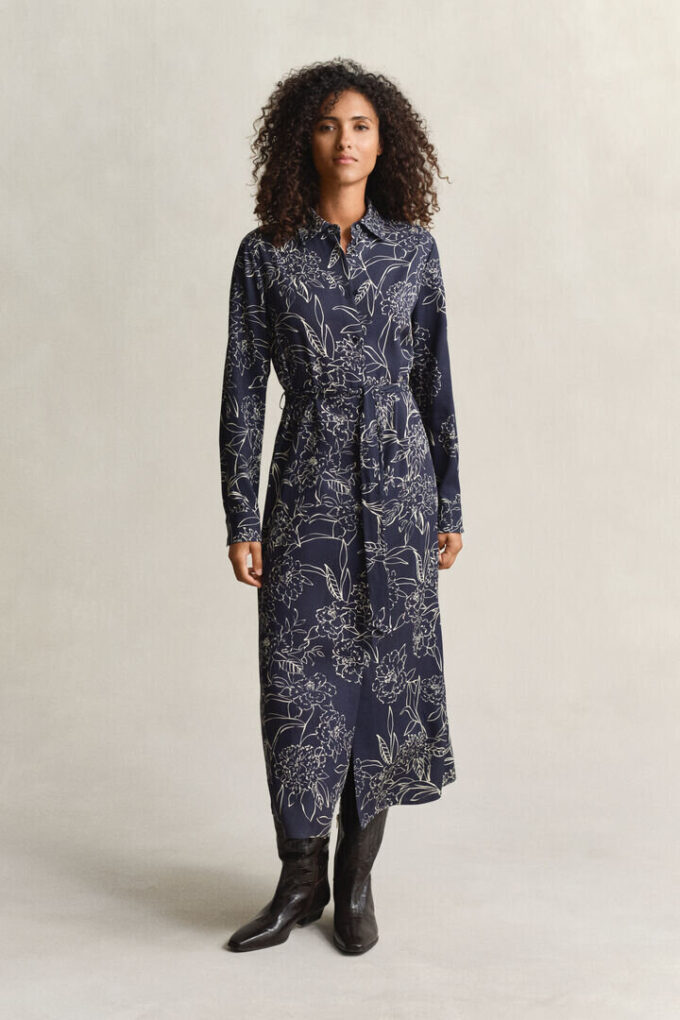 Vestido de camisa com estampado floral