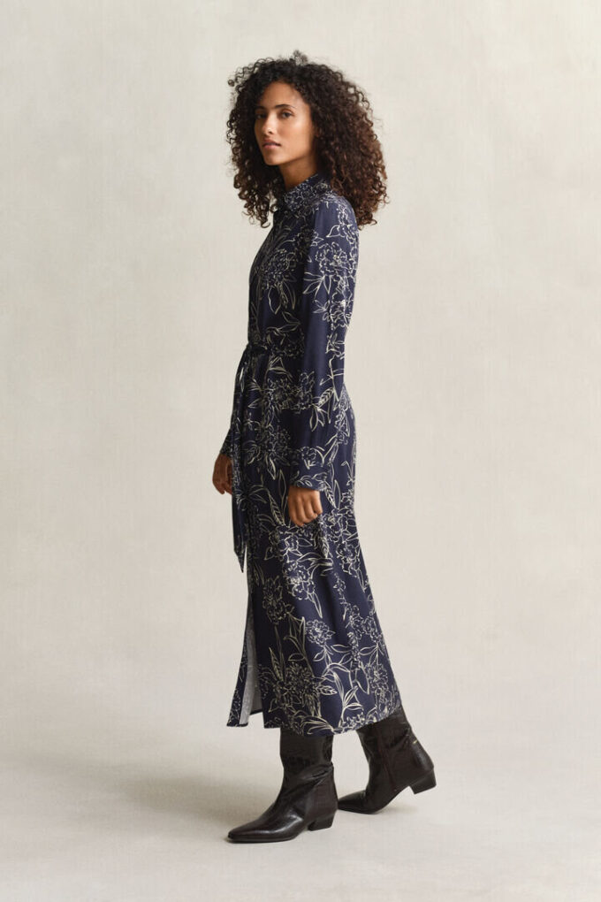 Vestido de camisa com estampado floral