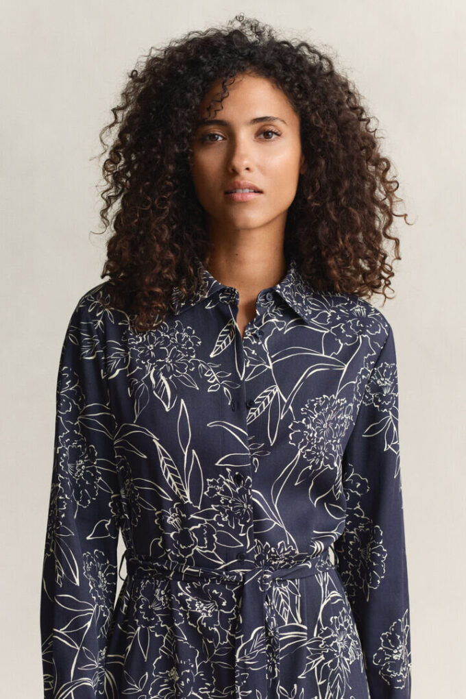 Vestido de camisa com estampado floral