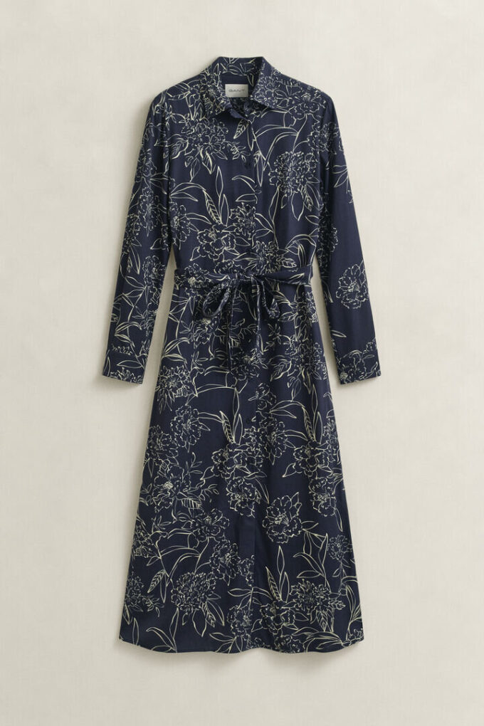 Vestido de camisa com estampado floral