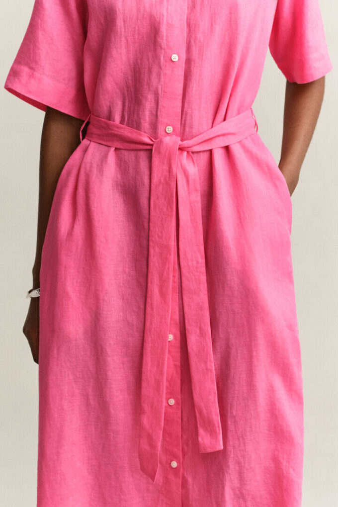 Vestido de camisa de linho