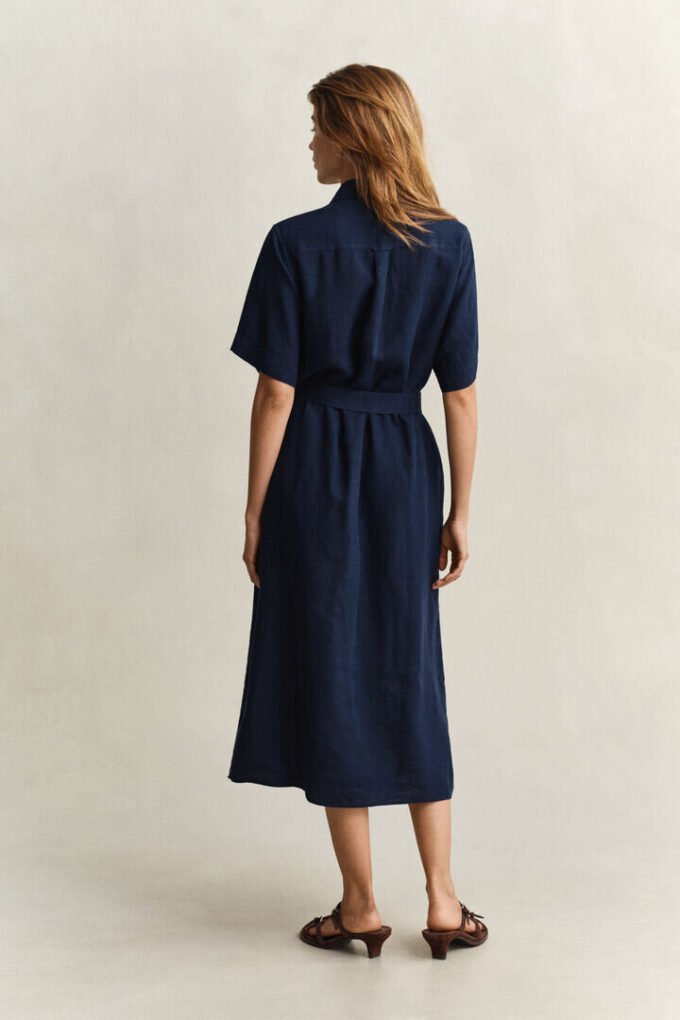 Vestido de camisa de linho