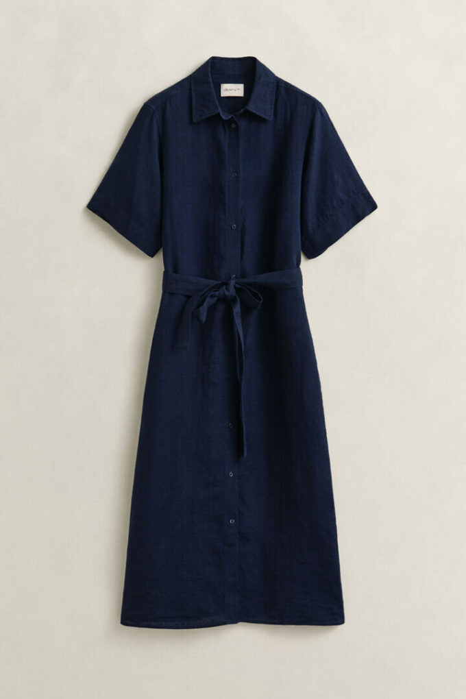 Vestido de camisa de linho