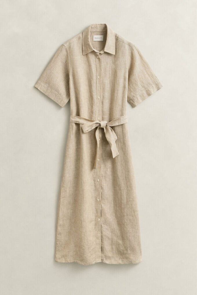 Vestido de camisa de linho