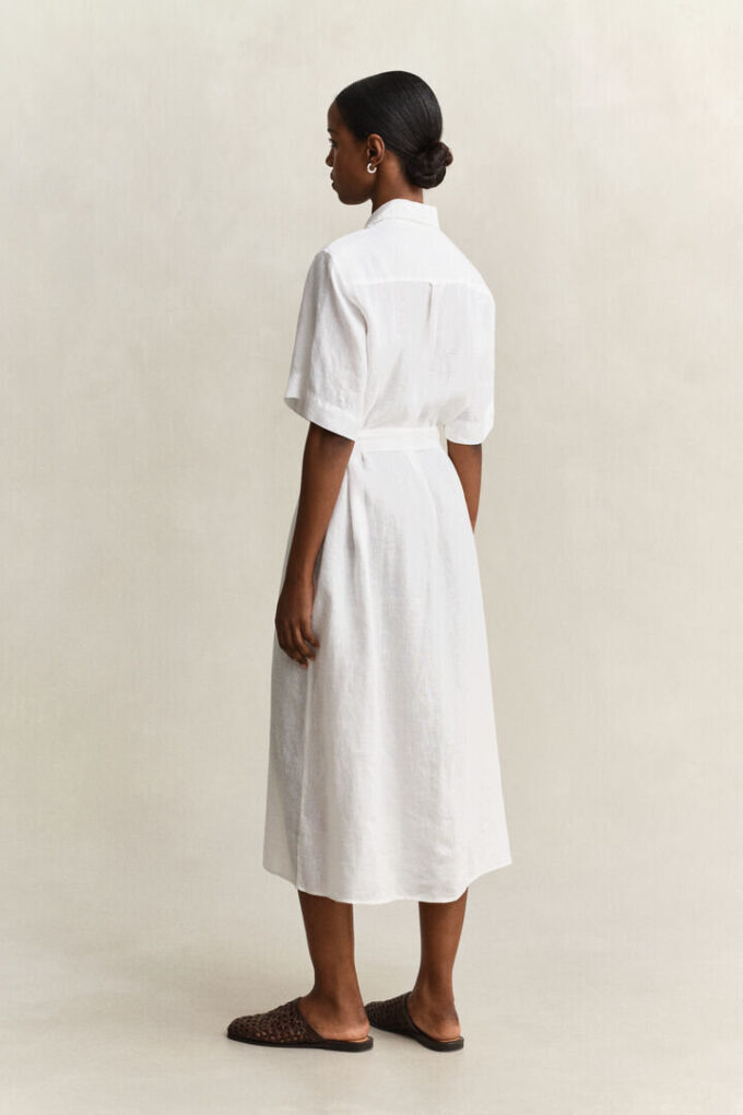 Vestido de camisa de linho