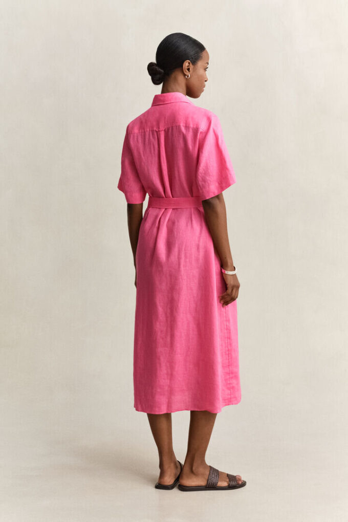 Vestido de camisa de linho