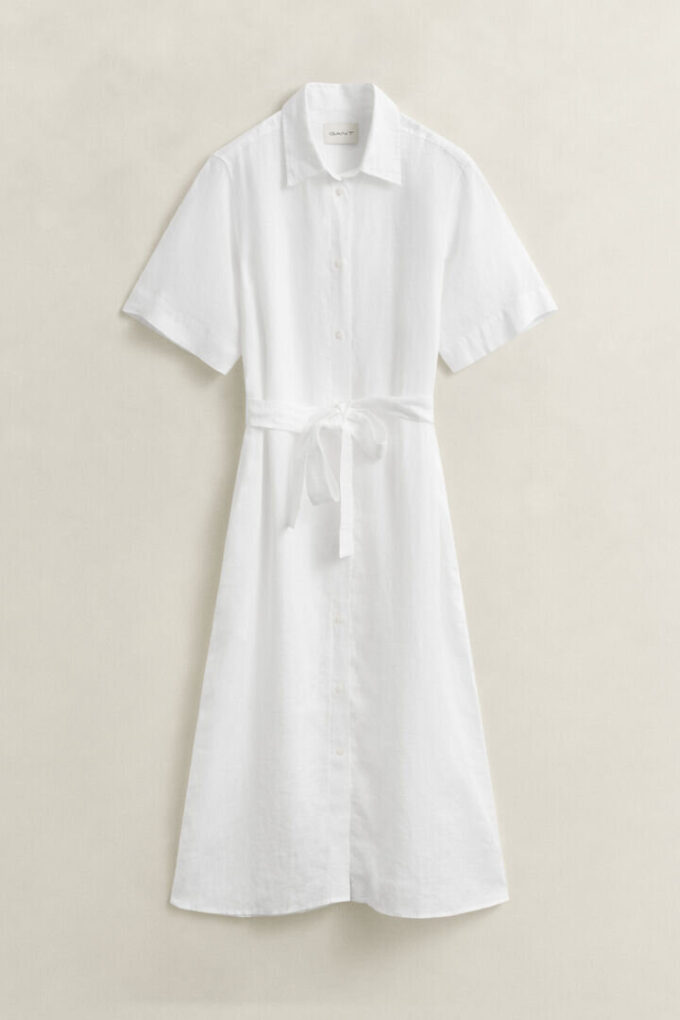 Vestido de camisa de linho