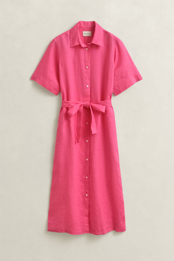Vestido de camisa de linho