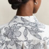 Vestido de camisa de linho com padrão floral