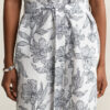 Vestido de camisa de linho com padrão floral
