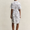 Vestido de camisa de linho com padrão floral