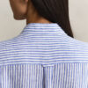 Vestido de camisa de linho às riscas