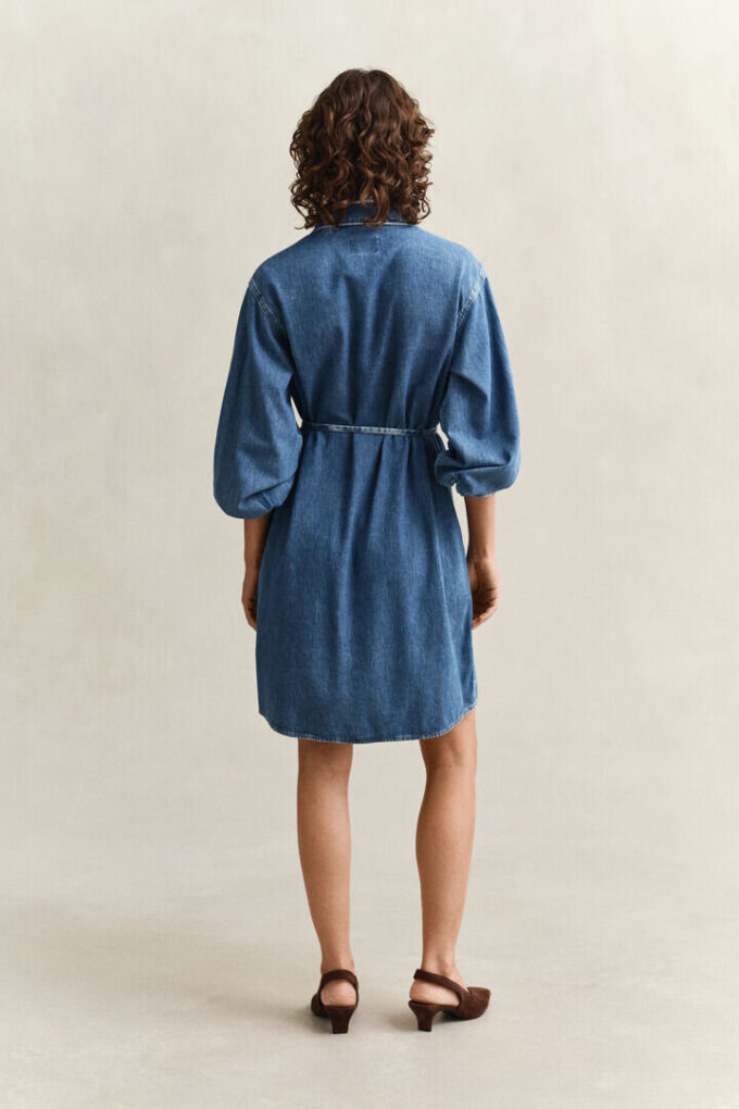 Vestido de camisa em ganga
