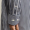 Vestido de camisa em popeline às riscas