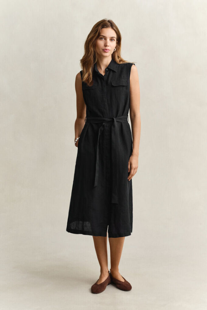 Vestido de linho sem mangas