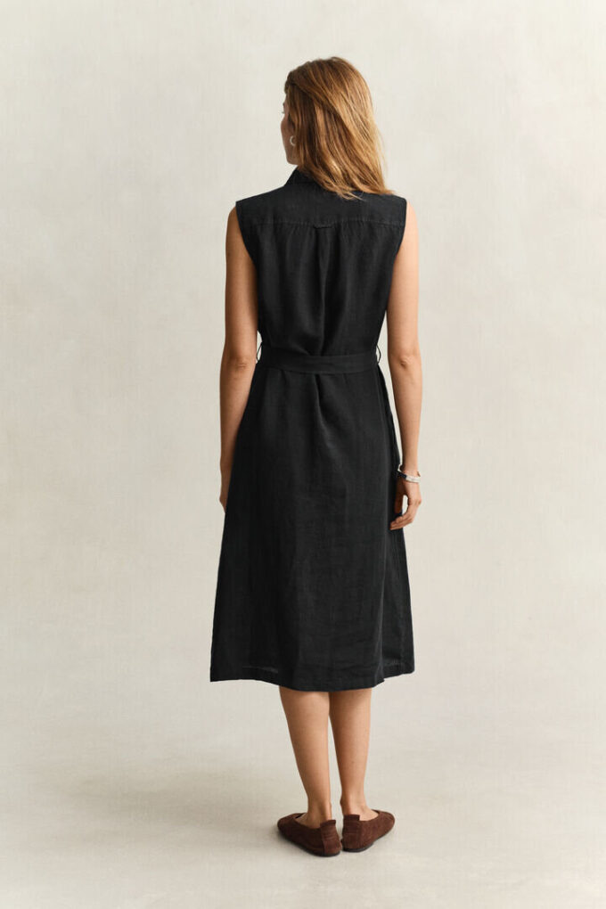 Vestido de linho sem mangas