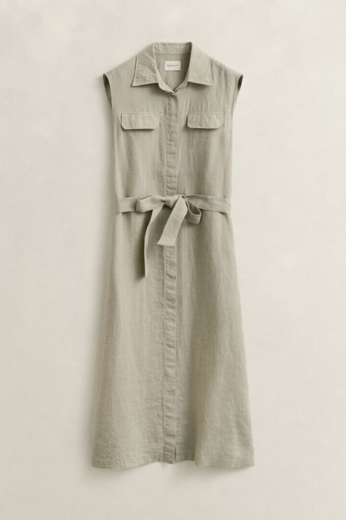 Vestido de linho sem mangas