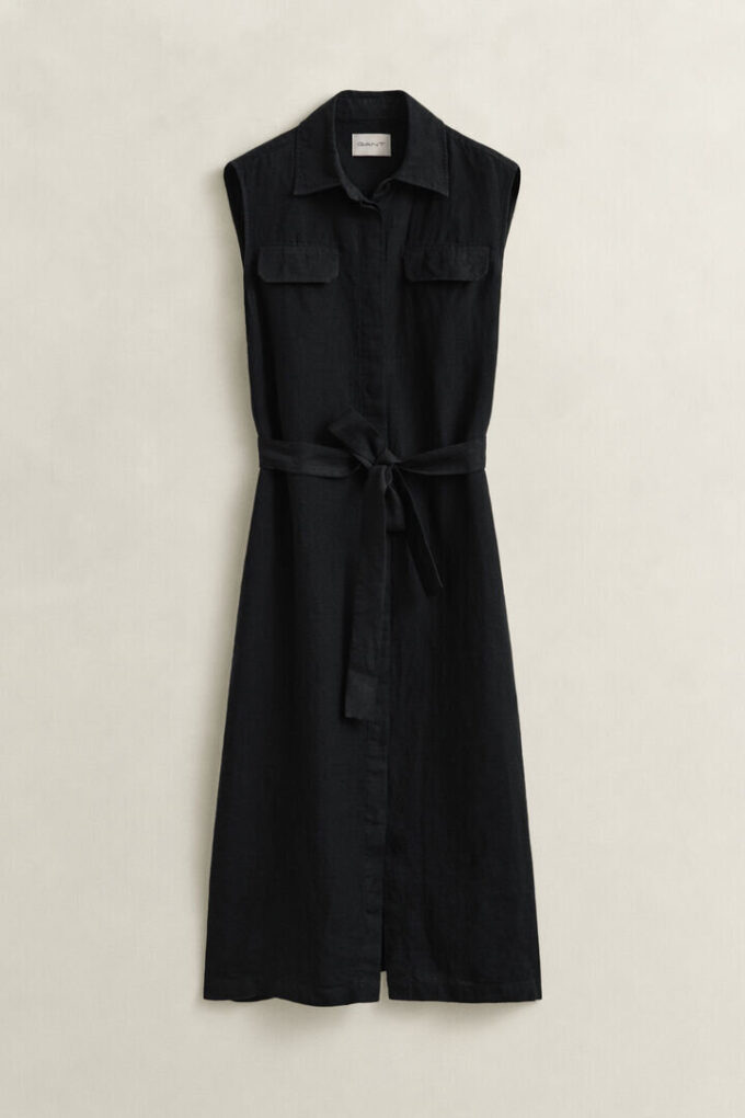Vestido de linho sem mangas