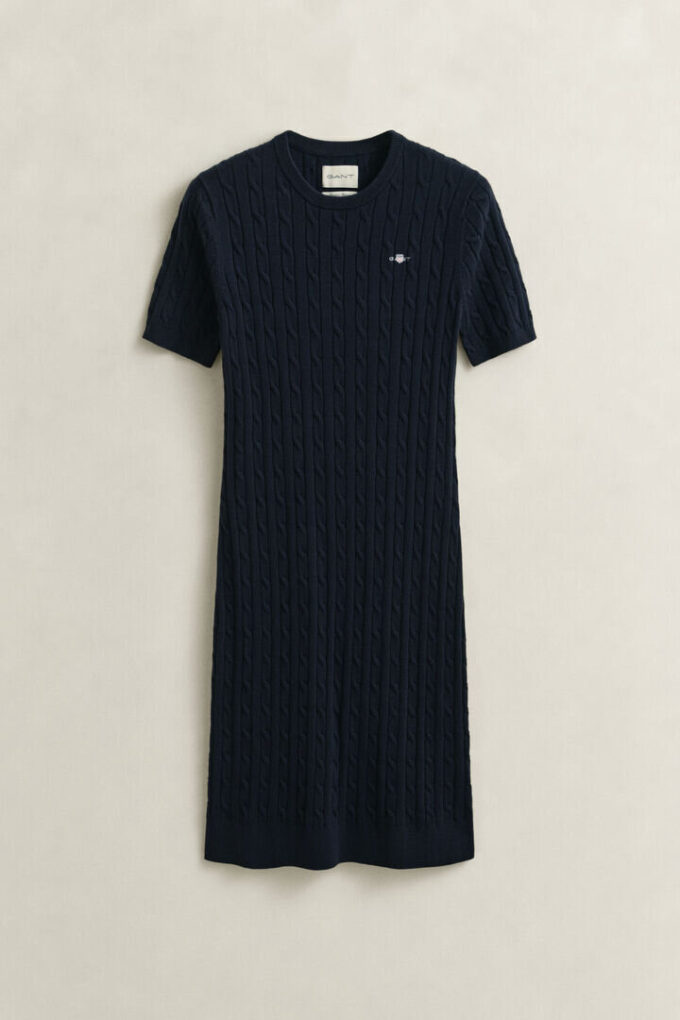 Vestido de malha trançada em algodão