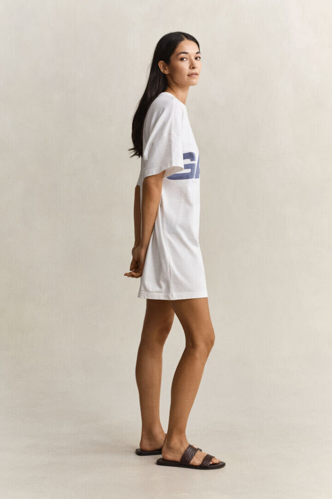 Vestido de T-shirt com Estampado Gráfico