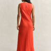 Vestido Midi de Linho com Corte em Bia