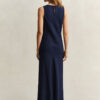 Vestido Midi de Linho com Corte em Bia
