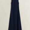 Vestido Midi de Linho com Corte em Bia