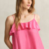 Vestido midi de seda com alças