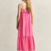 Vestido midi de seda com alças