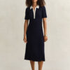 Vestido polo em malha canelada