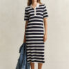 Vestido polo às riscas